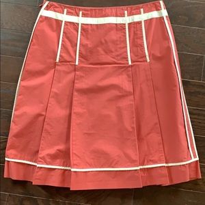 Anthropologie coral pleated skirt